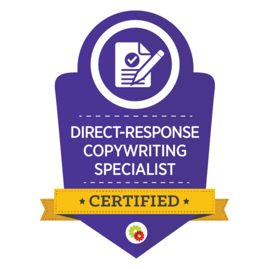 direct-response copywriting specialist certification badge from digital marketer for alex khleif